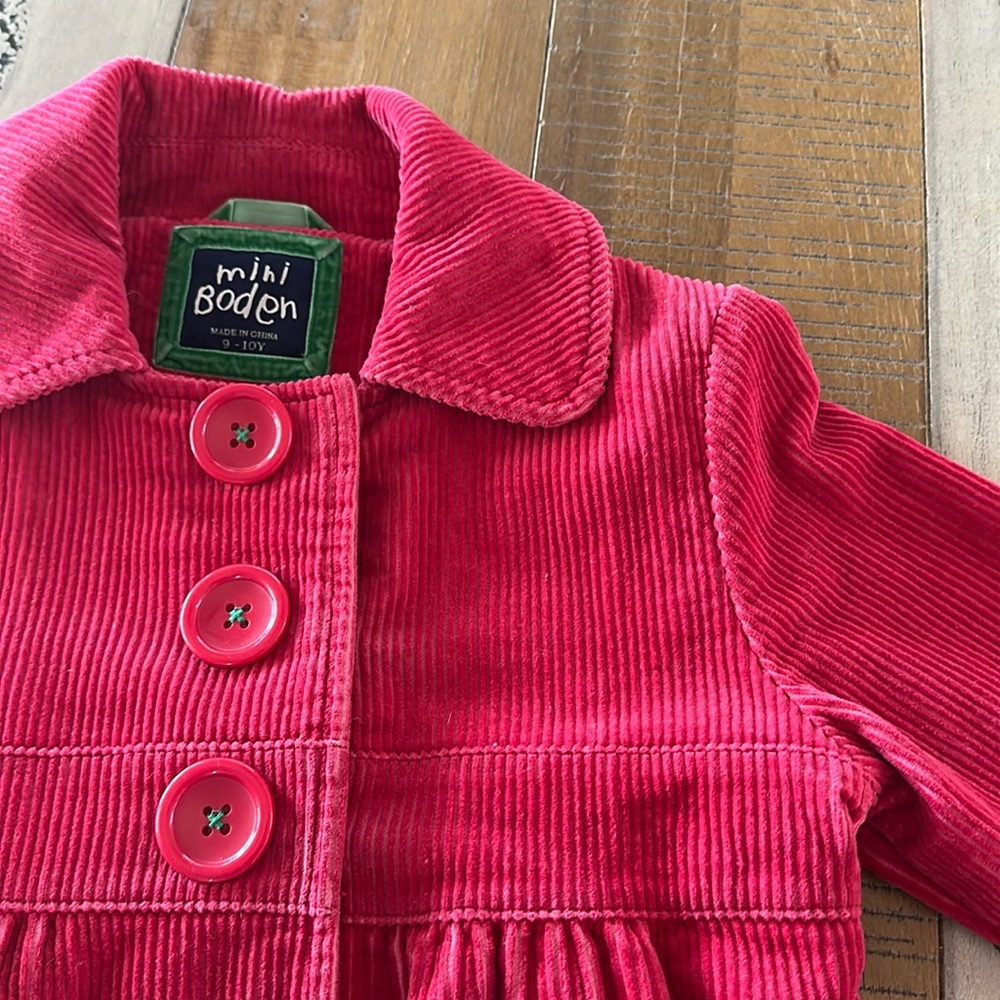 Mini Boden Red Apple Corduroy Coat